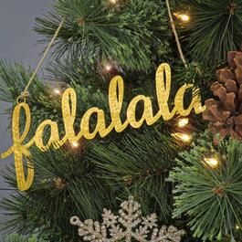 National Tree 9in. "Falalala" Ornament w/ Gold Finish - Set of 4