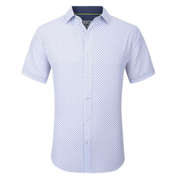 Mens Tom Baine Short Sleeve Dress Shirt - Navy/White Anchors - image 