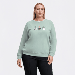 Plus Size Hasting & Smith Holiday Gnome Trio Sweatshirt
