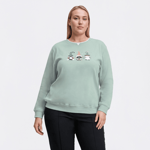 Plus Size Hasting & Smith Holiday Gnome Trio Sweatshirt