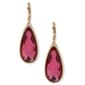 Nine West Gold-Tone Fuchsia Teardrop Leverback Drop Earrings - image 1