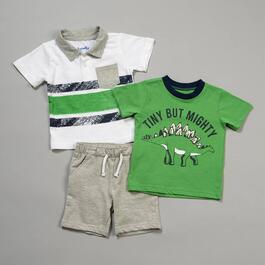 Toddler Boy Little Rebels&#40;R&#41; 3pc. Tiny Mighty Tee Polo & Shorts Set