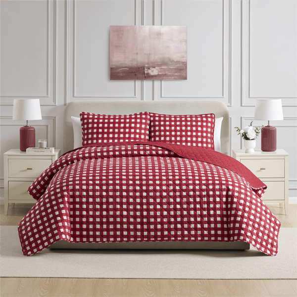 VCNY Home Gingham Microfiber Quilt Set - image 