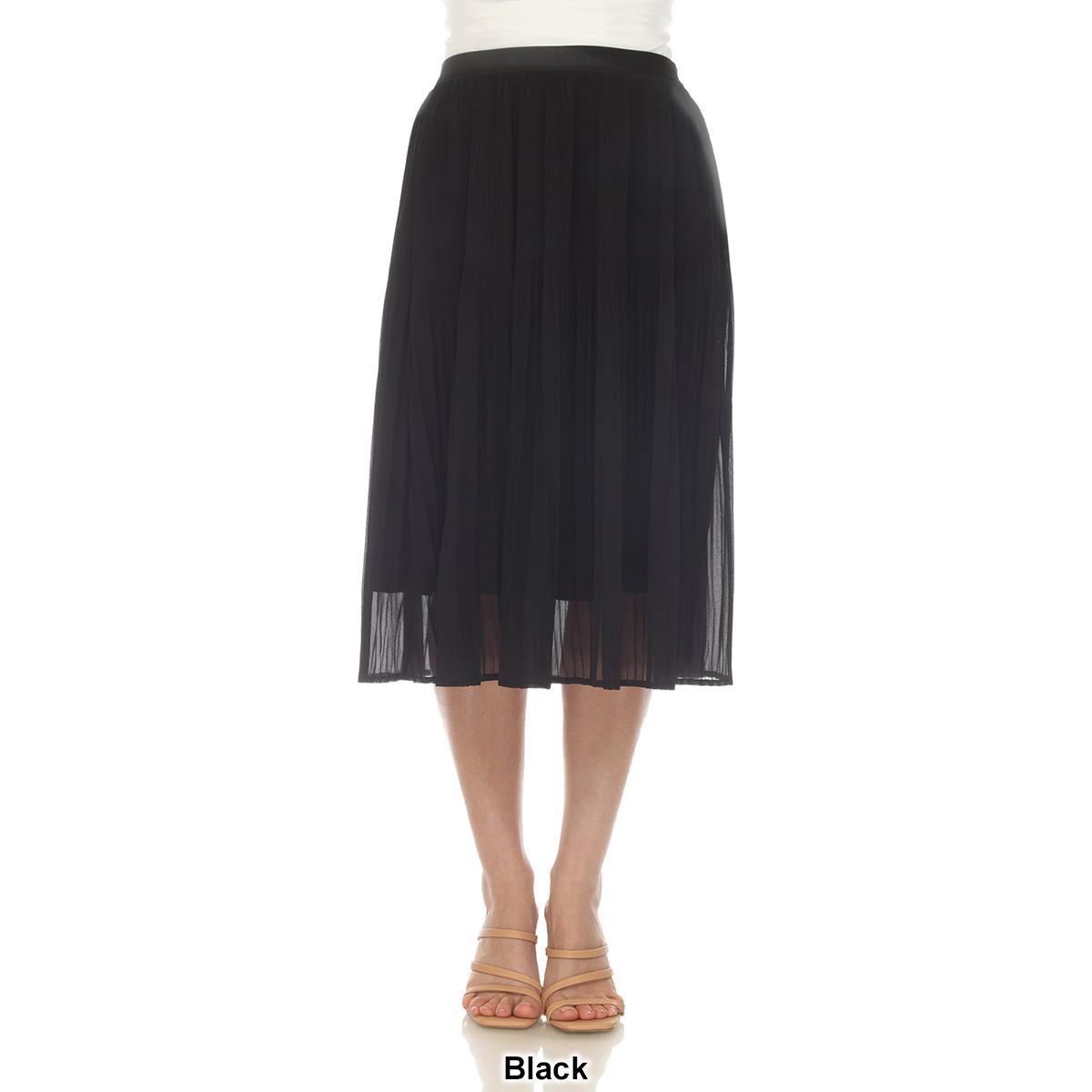 Womens White Mark Chiffon Pleated Midi Skirt