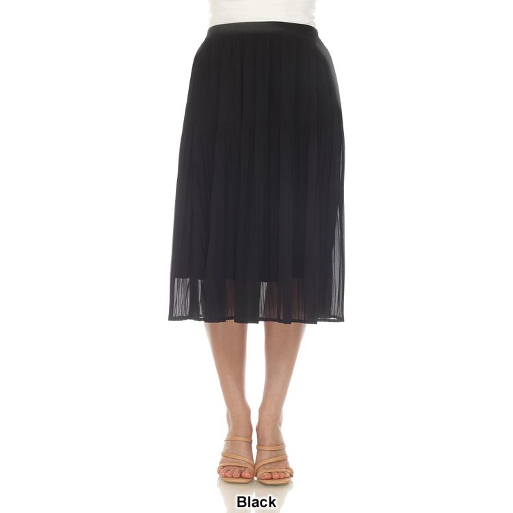 Womens White Mark Chiffon Pleated Midi Skirt