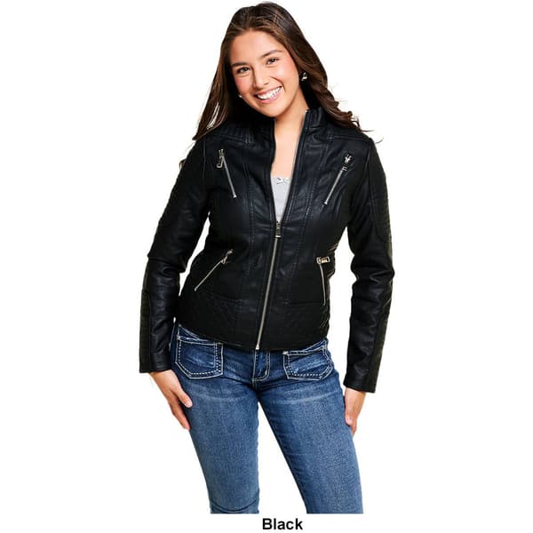 Juniors Snobbish Cara Vegan Leather Moto Jacket