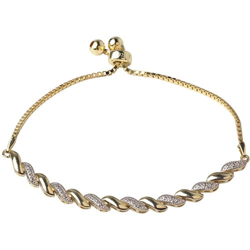 Gianni Argento Gold Plated Diamond Accent Adjustable...