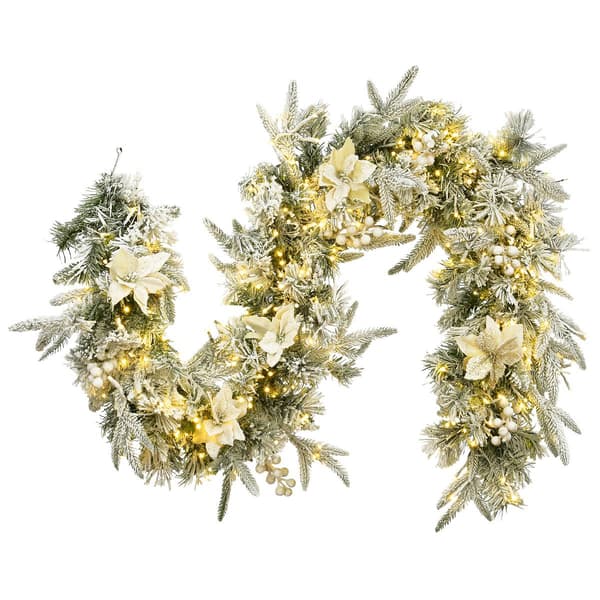 National Tree 6ft. Dual Color&#40;R&#41; Frosted Colonial Fir Garland
