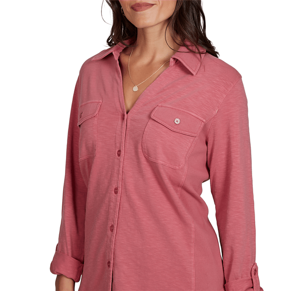 Plus Size Ruby Rd. Game Of Luxe Rib Trim Button Front Knit Top