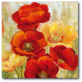 Courtside Market Red &amp; Gold Poppies I Canvas Art