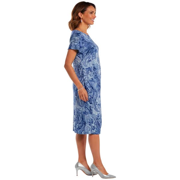 Womens Sami & Jo Short Sleeve Paisley Sarong Wrap Dress