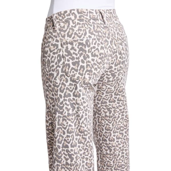 Juniors YMI® Low Rise Wide Leg Leopard Print Jeans