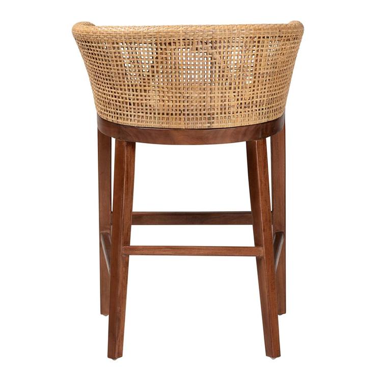 bali & pari Papua Modern Bohemian Acasia Wood Counter Stool