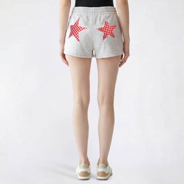 Juniors No Comment Star Fleece Shorts - Star