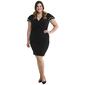 Plus Size MSK Flutter Rhinestone Trim Ruched Side Dress - image 1
