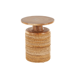 9th & Pike(R) Traditional Brown Banana Leaf Accent Table