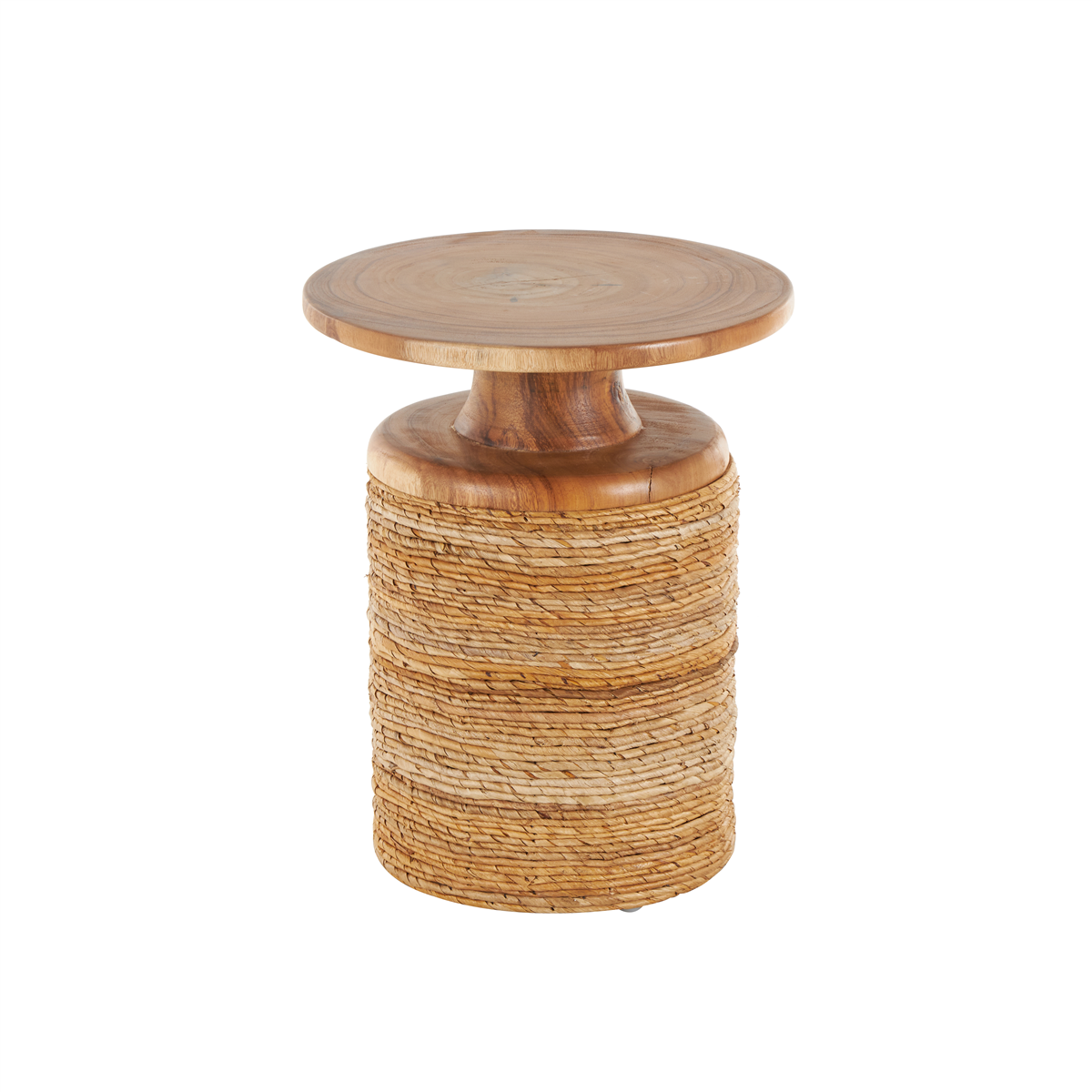 9th & Pike(R) Traditional Brown Banana Leaf Accent Table