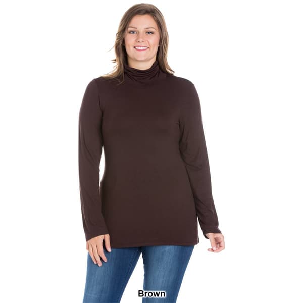 Plus Size 24/7 Comfort Apparel Classic Long Sleeve Turtleneck