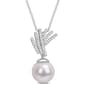 Gemstone Classics&#40;tm&#41; Pearl & Diamond Drop Pendant - image 1