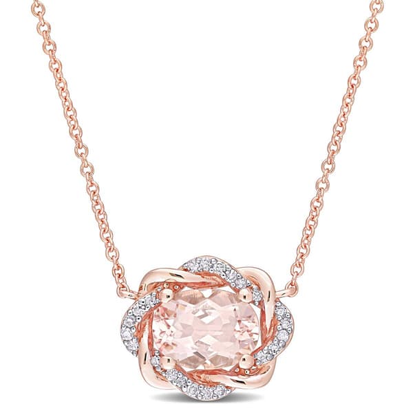 Gemstone Classics&#40;tm&#41; 10kt. Rose Gold Interlaced Necklace - image 
