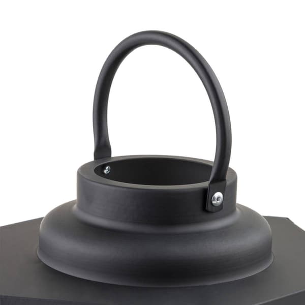 Alpine Black Hexagonal Candlelit Lantern w/ Warm White LEDs