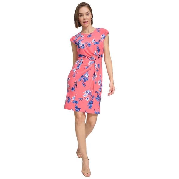 Womens Tommy Hilfiger Sleeve Print ITY Side Twist Dress - image 