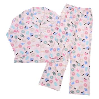 Karen Neuburger Women's Long Sleeve Lace Pajama Set - Soft Cotton Blend