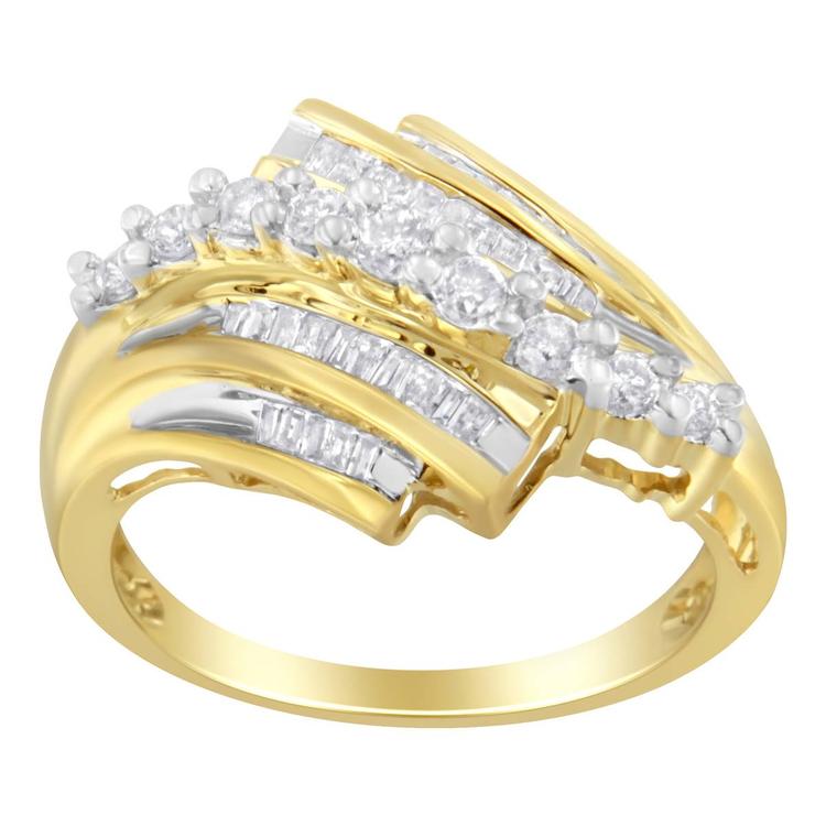 Loveblooms™ Round & Baguette Diamond Cut Ring