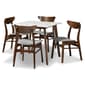 Baxton Studio Paras Light Grey/Walnut Brown Wood 5pc. Dining Set - image 1