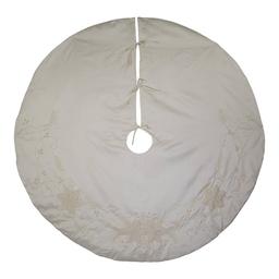 Kurt S. Adler 54in. Ivory with Pearl Beads Tree Skirt