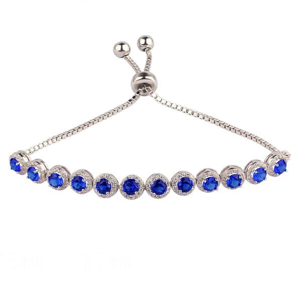 Gemstone by Gianni Argento Round Halo Adjustable Bracelet - image 