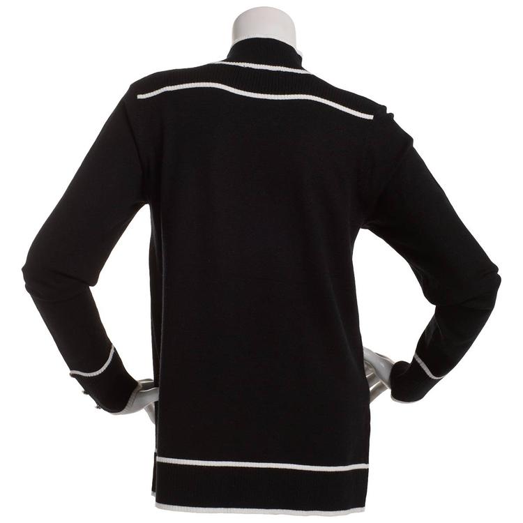 Petite Retrology Mock Neck Sweater with Piping