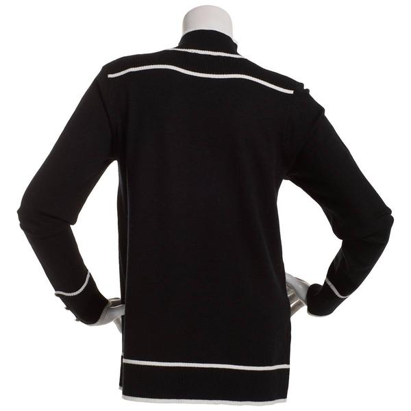 Petite Retrology Mock Neck Sweater with Piping