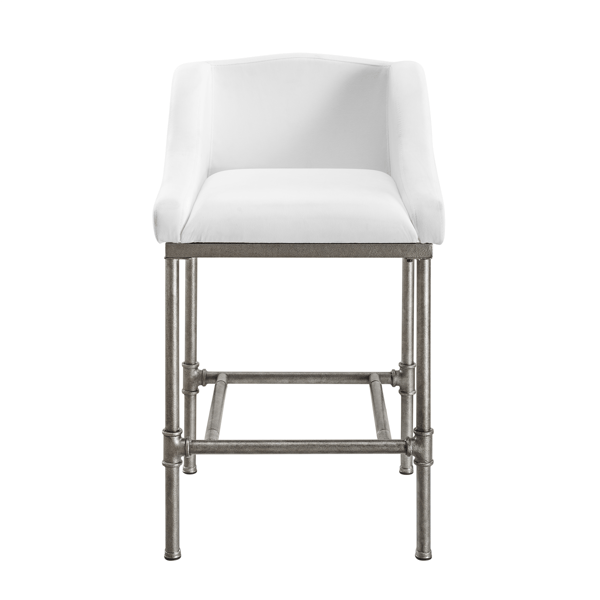 HH2 Home Dillon Low Profile Wingback White Counter Height Stool
