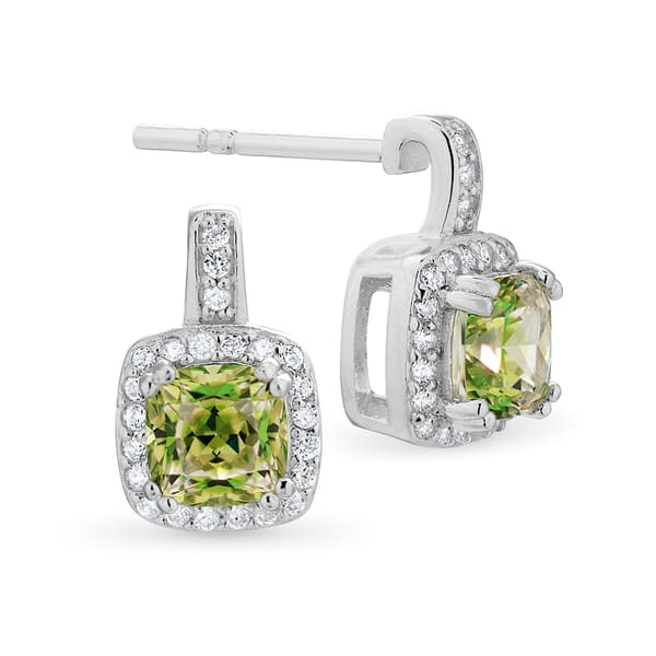 Forever New Cushion Cut Spring Green Stud Earrings - image 