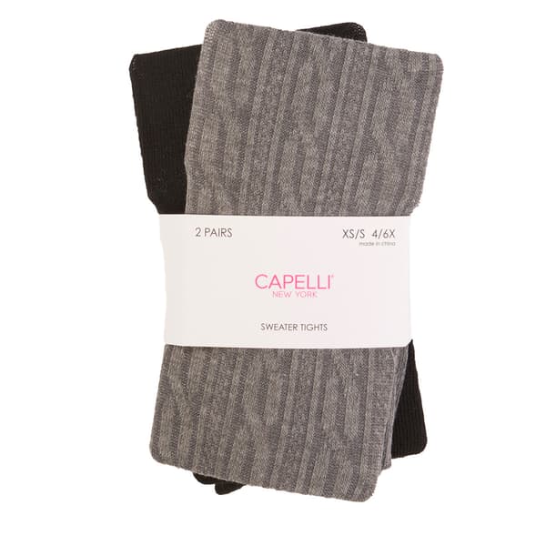 Girls Capelli&#174; New York 2pk. Cable Solid Sweater Tights