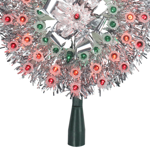 Northlight 8in. Pre-Lit Silver Starburst Christmas Tree Topper