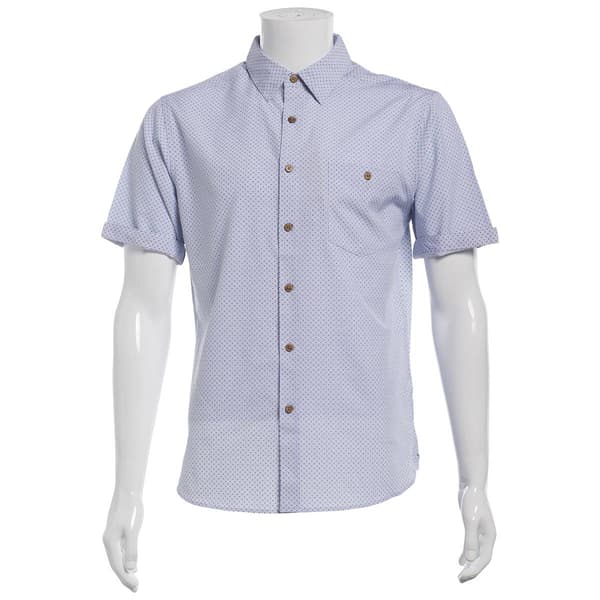 Mens Campia Short Sleeve Geometric Button Down Shirt - Blue - image 