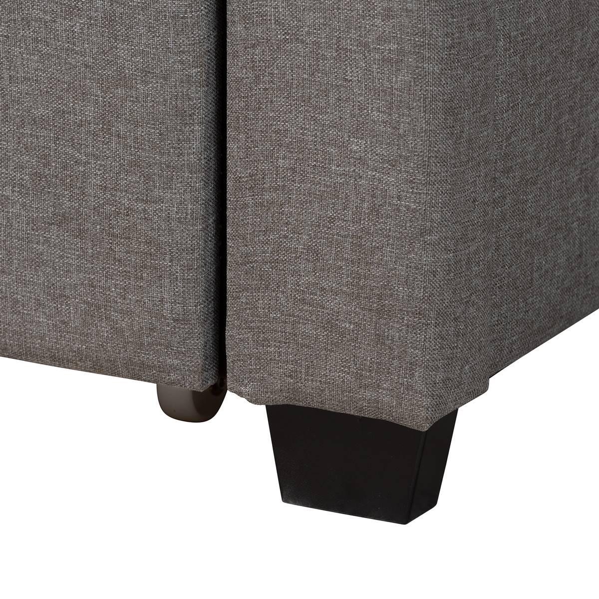 Baxton Studio Coronado Grey Fabric 3-Drawer Storage Platform Bed