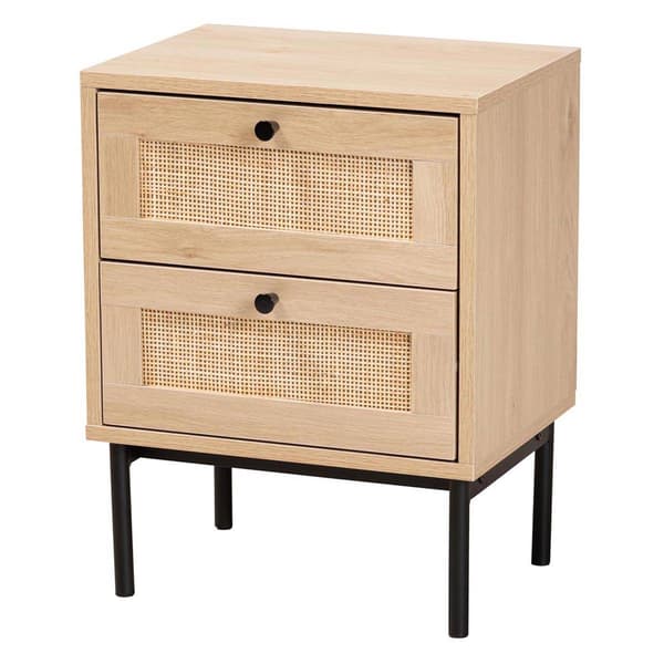 Baxton Studio Sherwin Light Brown 2-Drawer End Table - image 