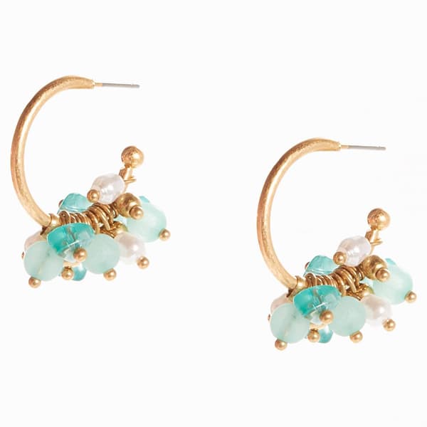 Ashley Cooper(tm) Beaded Cluster Hoop Earrings - image 