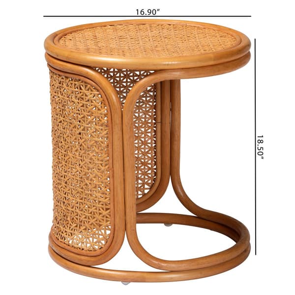 bali & pari Eldon Bohemian Honey Rattan End Table