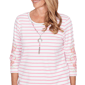 Womens Alfred Dunner Classics 3/4 Floral Sleeve Stripe Blouse - image 5