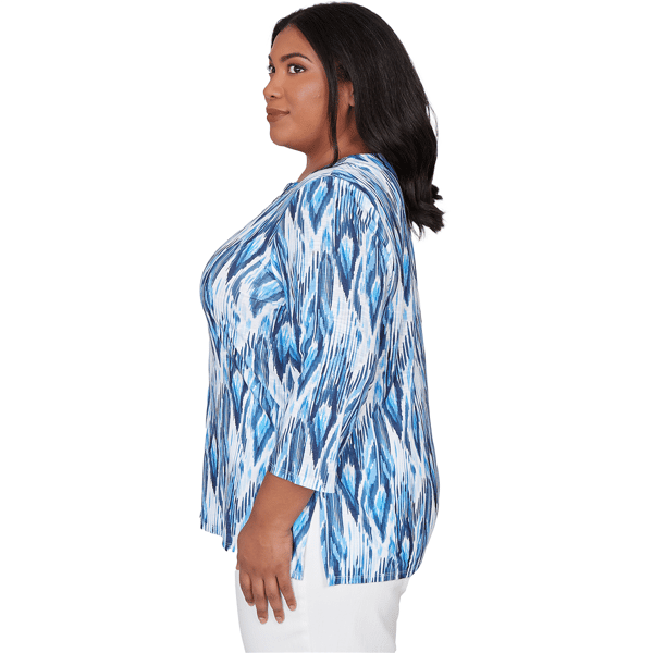 Plus Size Alfred Dunner Mykonos Ikat Embellished Blouse