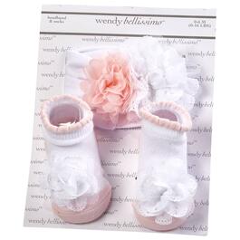Baby Girl Wendy Bellissimo Flower Headband & Socks Set