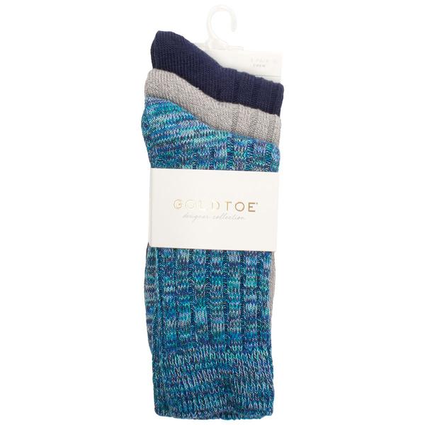 Womens Gold Toe(R) 3pk. Marled Feed Crew Socks - image 