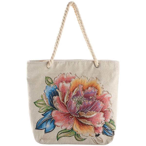 Renshun Flower Tapestry Rope Handle Tote - image 