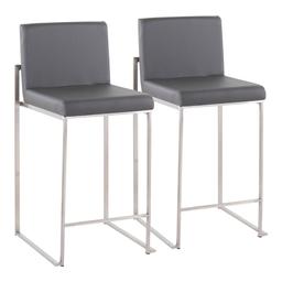 LumiSource Fuji Contemporary High Back Counter Stools - Set of 2