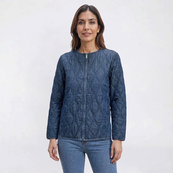 Womens Nanette Lepore Long Sleeve Zip Front Quilted Jacket - image 