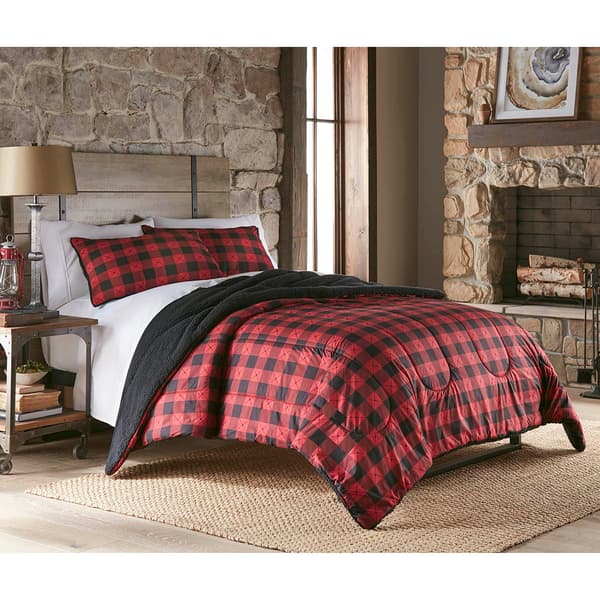 Micro Flannel&#40;R&#41; Buffalo Check Reverse to Sherpa Comforter Set